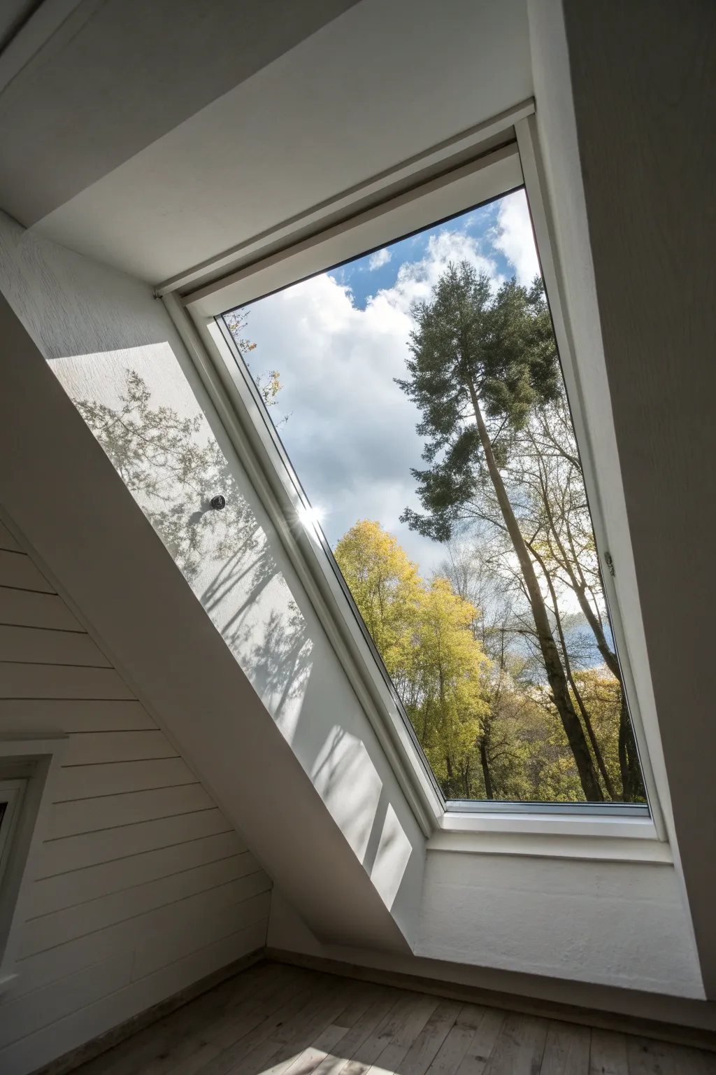 High-gloss skylight well that reflects daylight like a mirror for a clean, dramatic wow shine