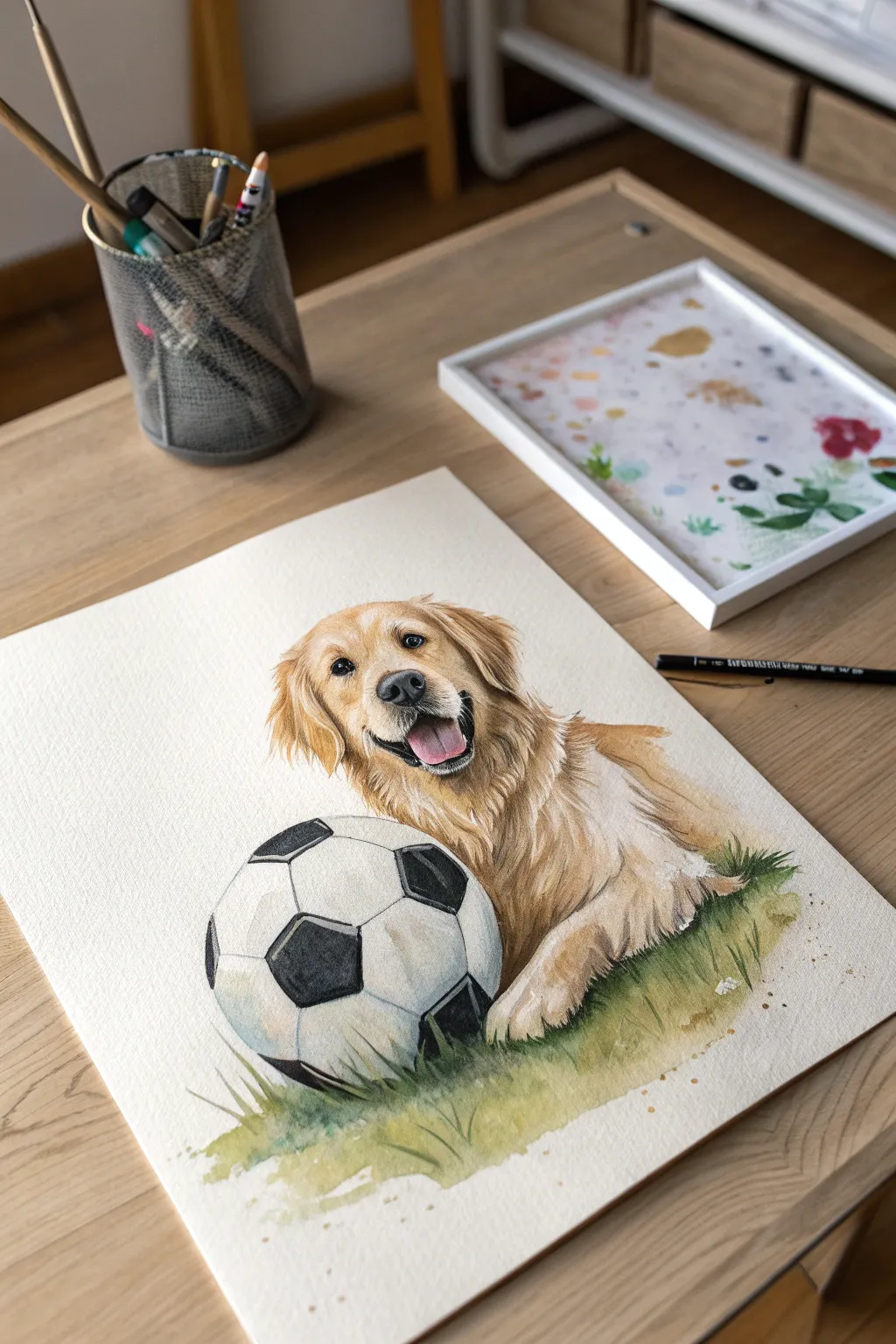 Unleash your creativity with this adorable and whimsical soccer painting idea.