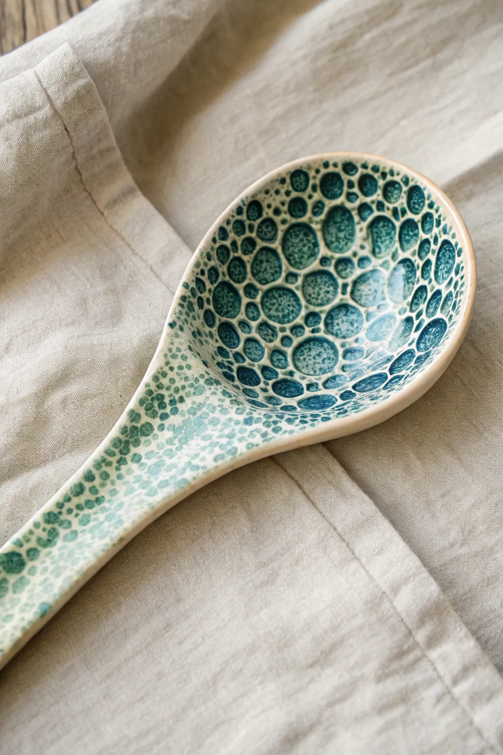Create organic beauty with this dreamy bubble glaze effect for your DIY spoon rest.