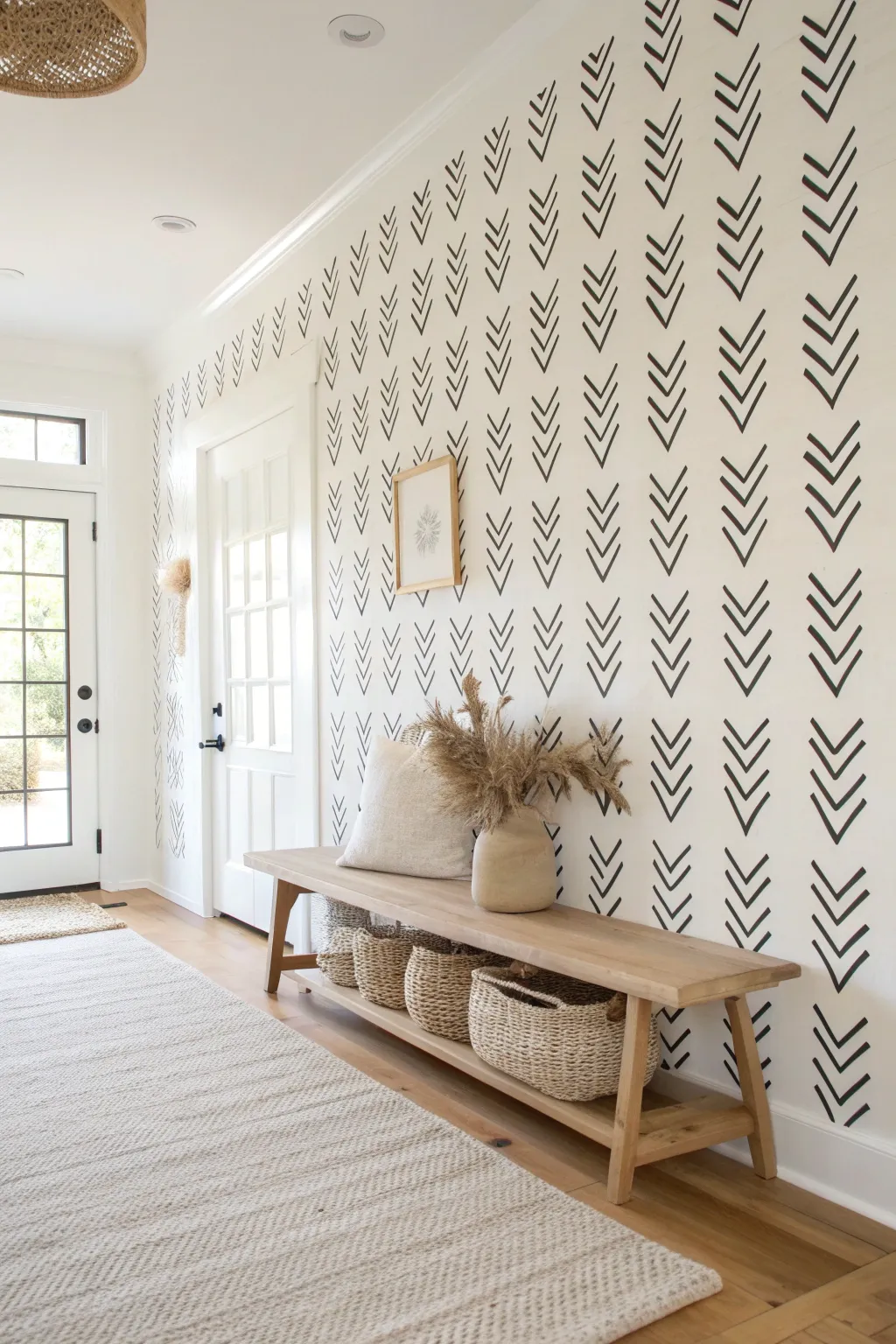 Elevate your walls with these rhythmic, freehand brushstrokes for a chic bespoke look.