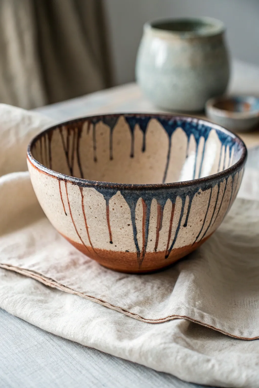 High-contrast drip-edge color melt on a minimalist ceramic bowl for bold, feminine style