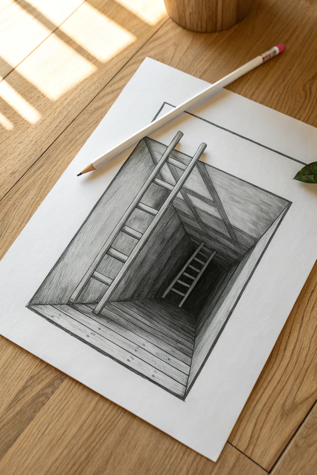 Master perspective with this cool 3D ladder illusion. A simple sketch that truly pops off the page!