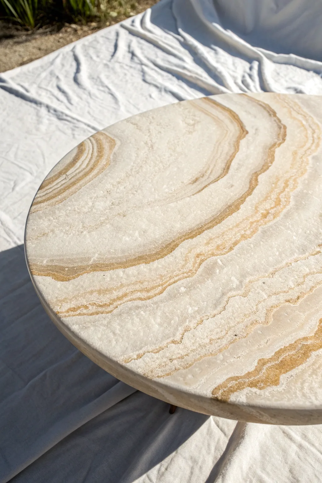 Topographic relief resin tabletop with raking light for deep sculptural contour shadows