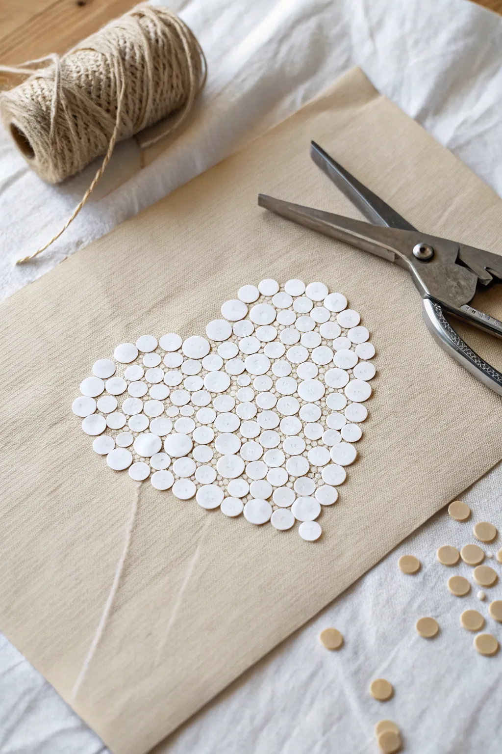 Minimal dot mosaic with punched paper circles, a calm boho craft for dot art lovers