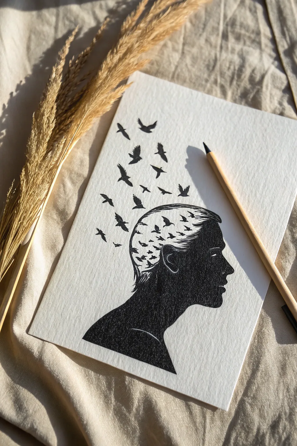 Let your creativity soar with this dreamy silhouette drawing idea. Perfect for beginners.