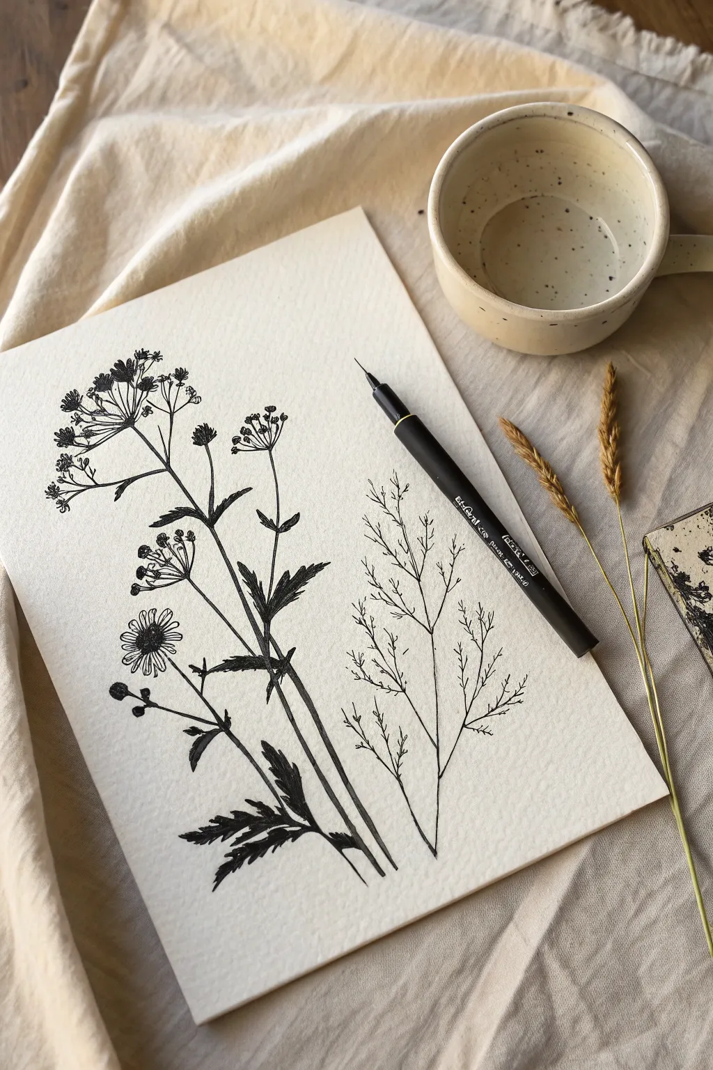 Define delicate floral shapes by shading the background, not the petals.