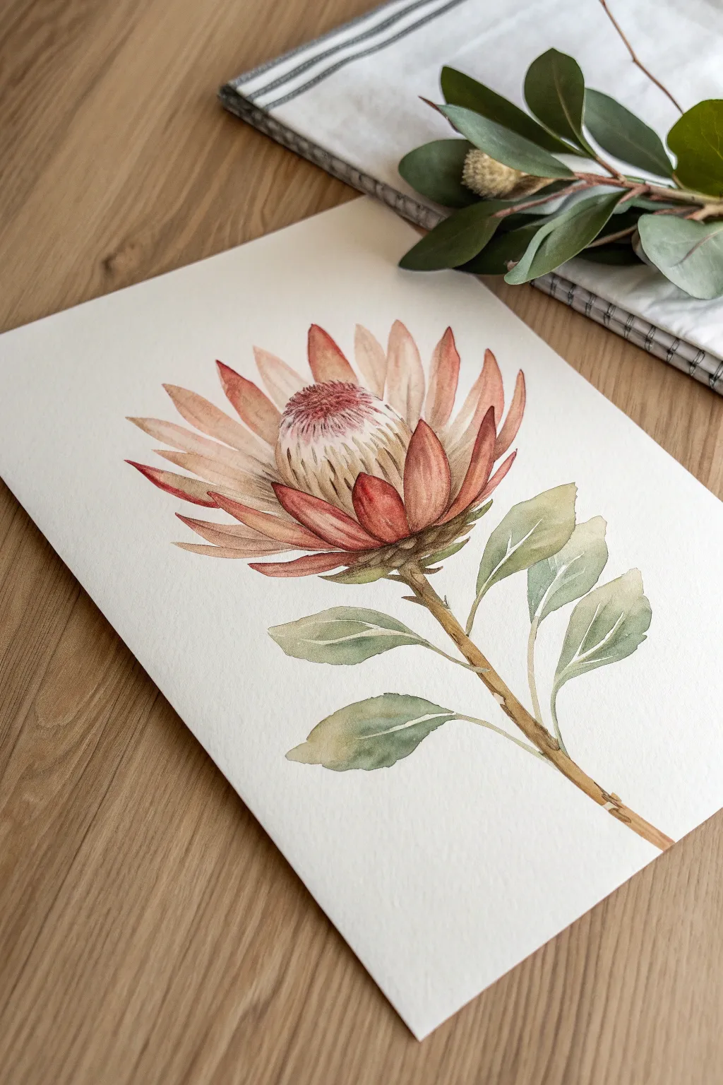 Paint the background first and let crisp white petals bloom in striking negative space.