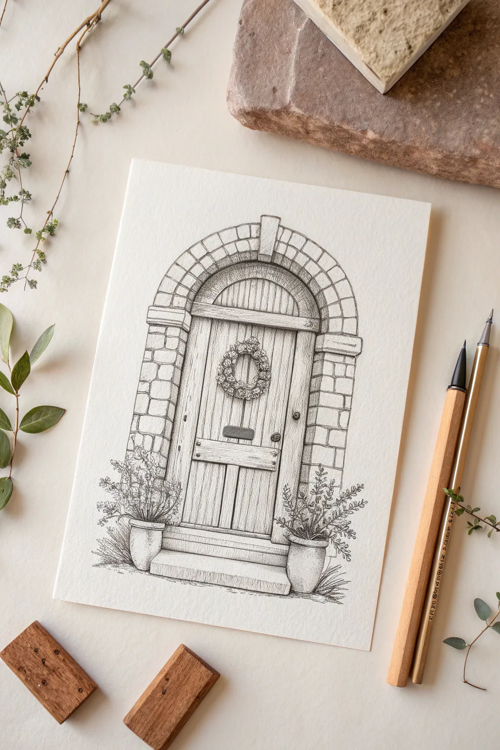 Step into creativity with this adorable mini door sketch. Simple lines, endless charm.
