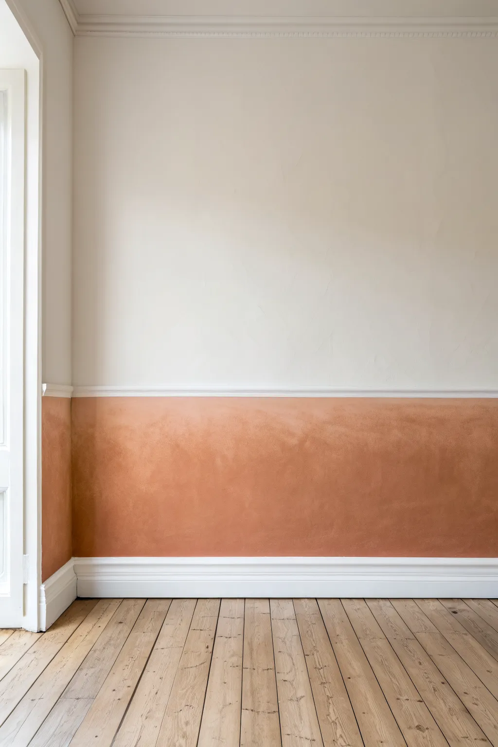 Split wall paint with a soft ombre horizon that blends two tones into a calm, cozy finish