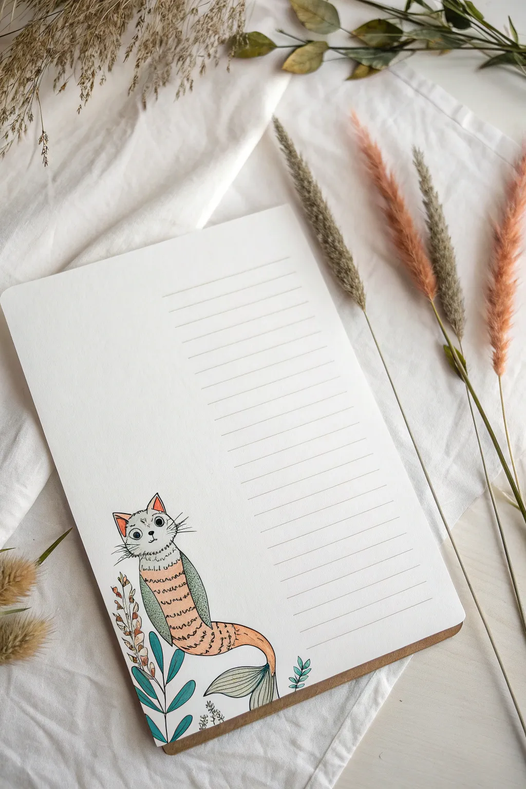 Mystery Creature Mash-Up: a cute cat-bird-fish character with clear textures to draw and color