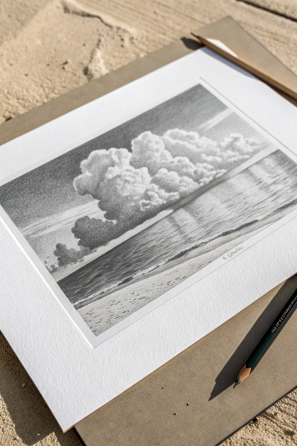 Capture the serenity of the sky with this dreamy cloud and ocean drawing idea, perfect for beginners.