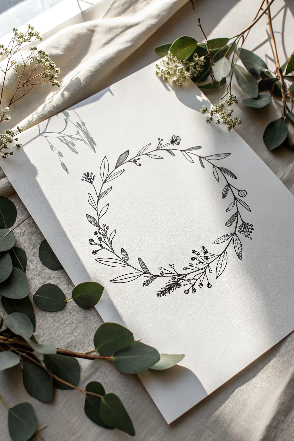 Create elegant borders with these delicate floral wreath drawing ideas for your journal.