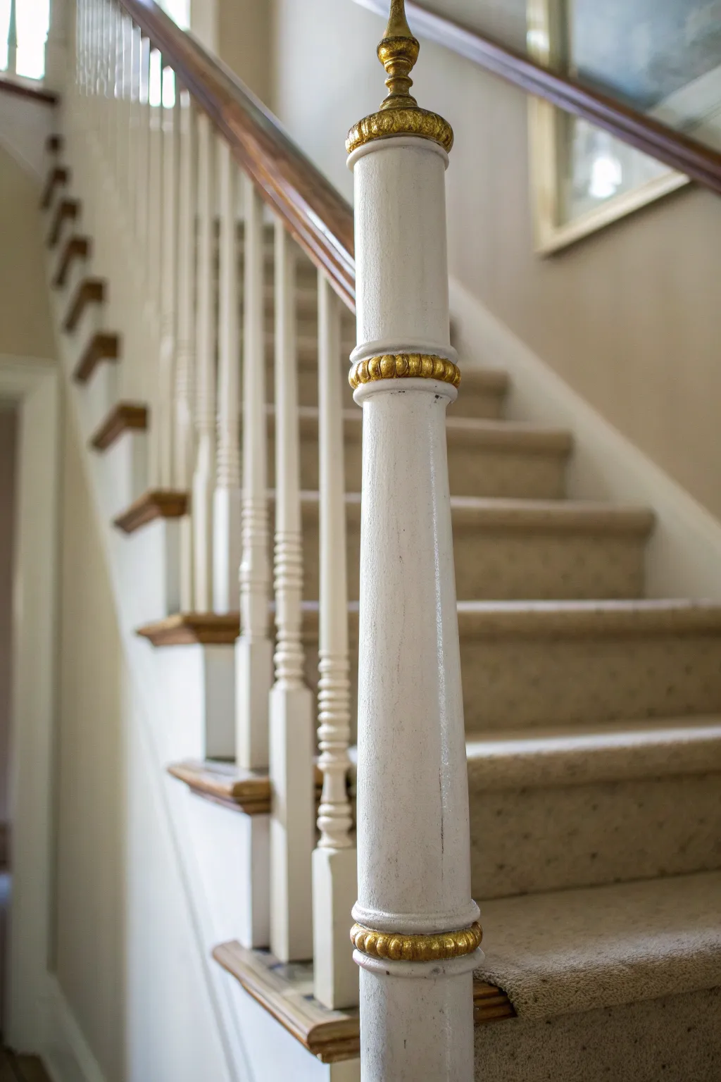 Metallic ring accents transform a simple spindle into a refined, handmade statement.