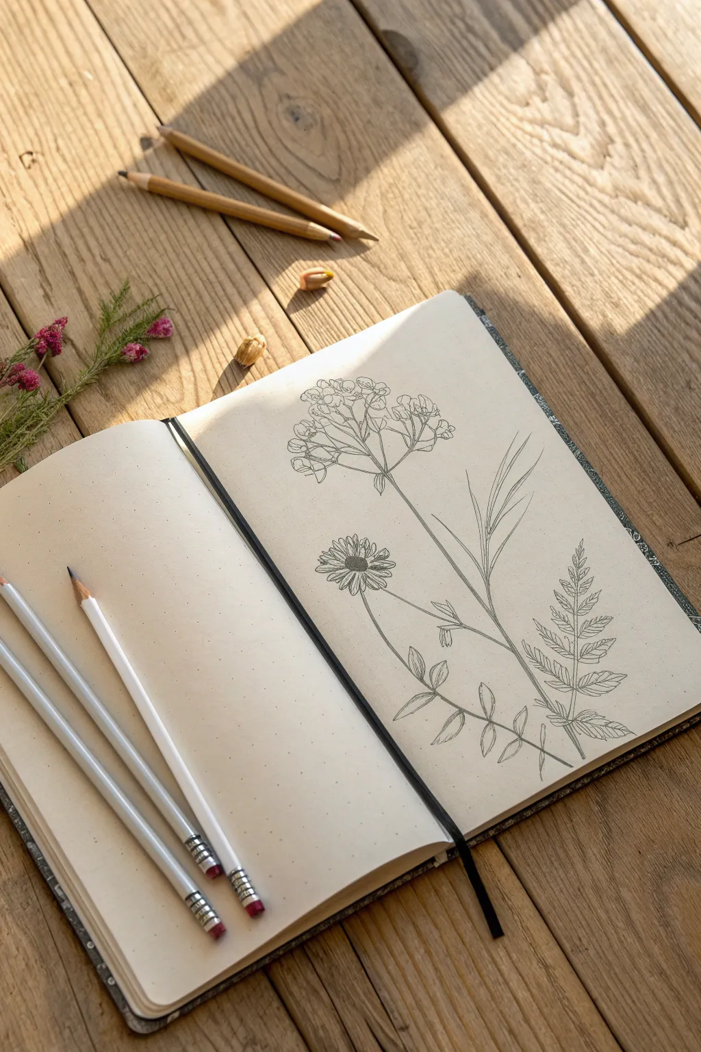 Simple tools, endless creativity. Discover aesthetic pencil drawing ideas for your daily sketchbook practice.