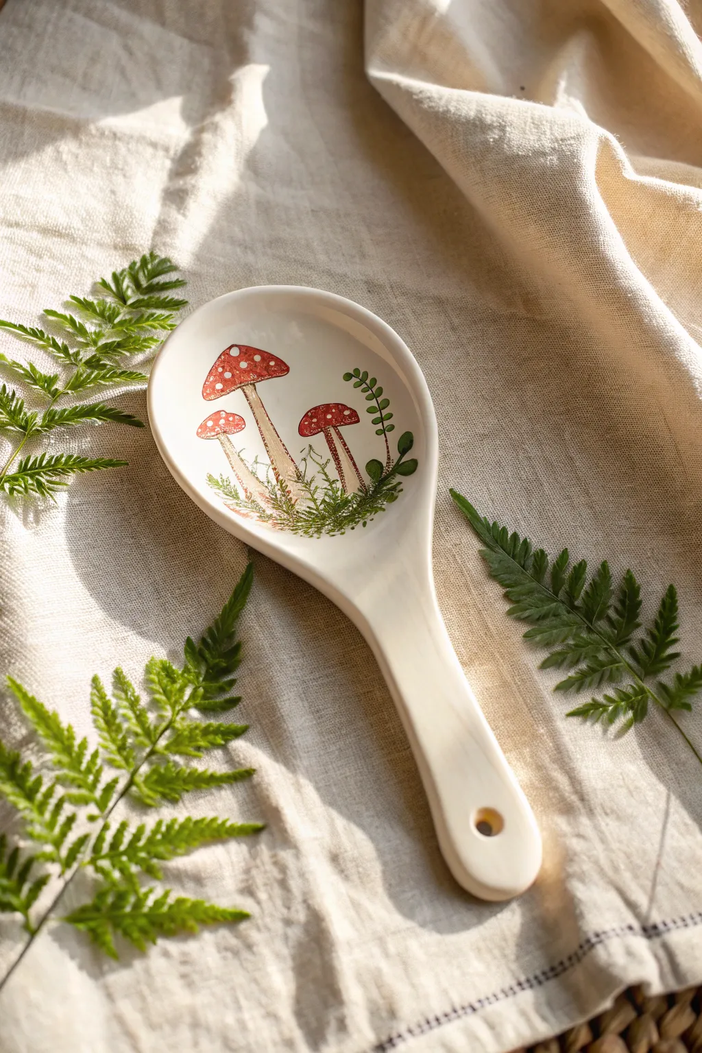 Bring a touch of cottagecore magic to your stove with these whimsical hand-painted mushrooms.