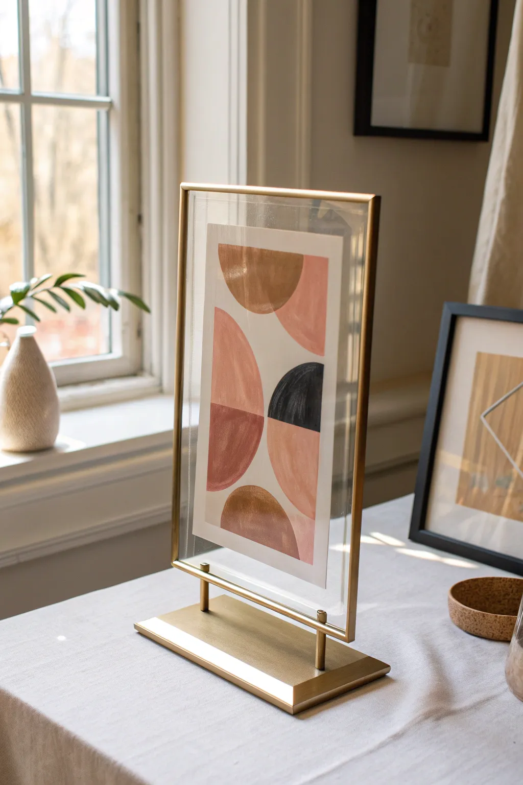 Double-layer transparent art: floating shapes and overlap for elegant depth and contrast