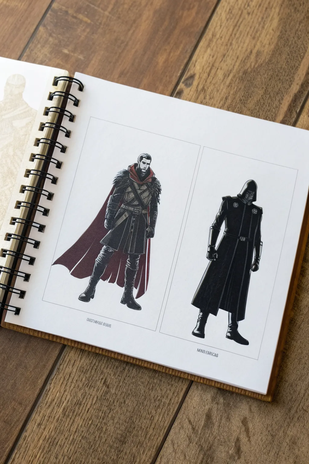 Variant sheet: one villain silhouette, three outfit twists in calm Scandinavian boho tones