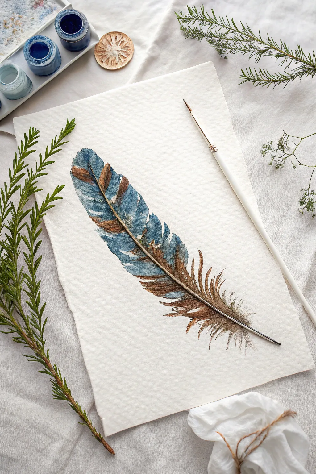 Create a feather texture with string-pull paint—bold color, minimal setup, stunning results.