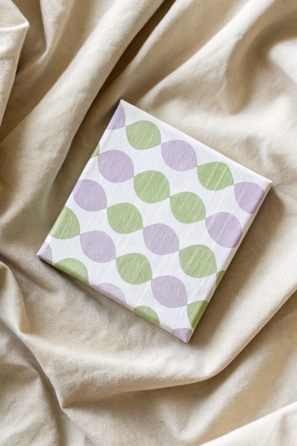 Embrace the wavy trend with this cute checkered mini canvas painting idea suitable for beginners.