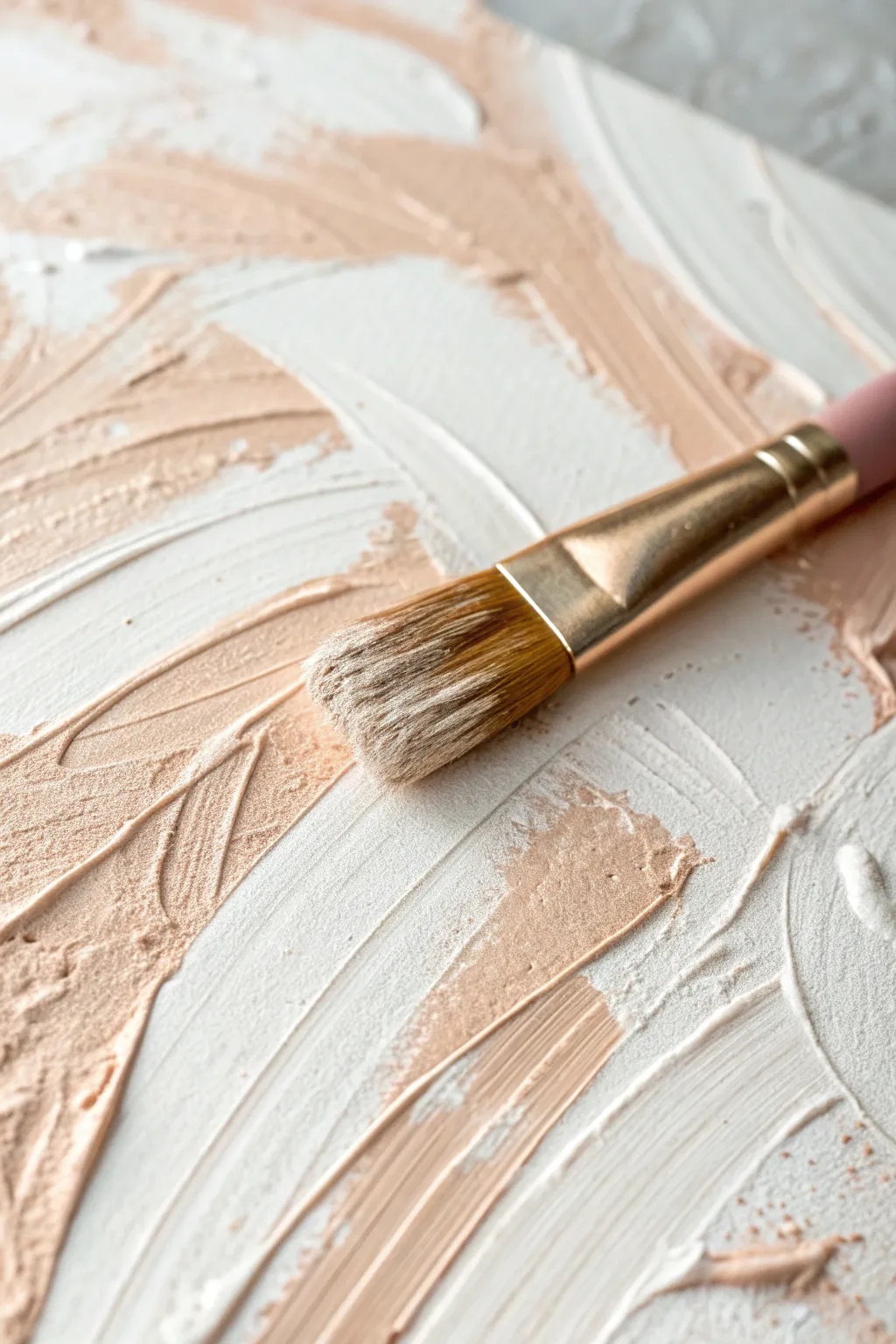 Loose layered brushstrokes in soft neutrals with charcoal contrast, ideal for abstract practice.