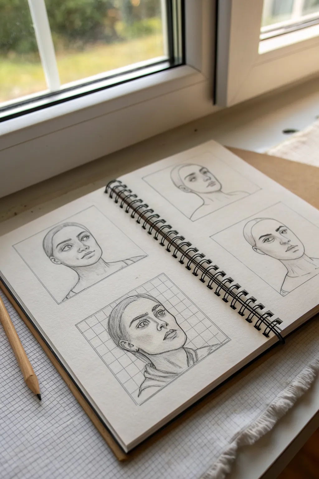 Expression sheet: 12 mood faces in a clean grid for instant character emotion practice.