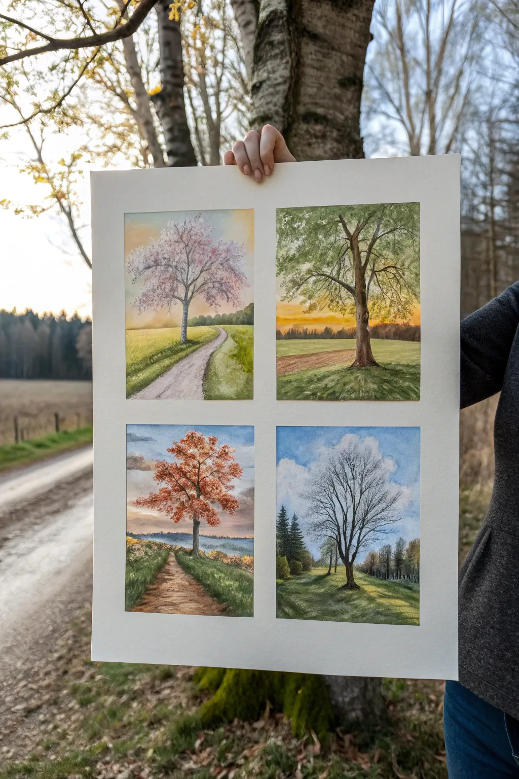 Four seasons, one view: a cohesive mini landscape series to inspire your next art set