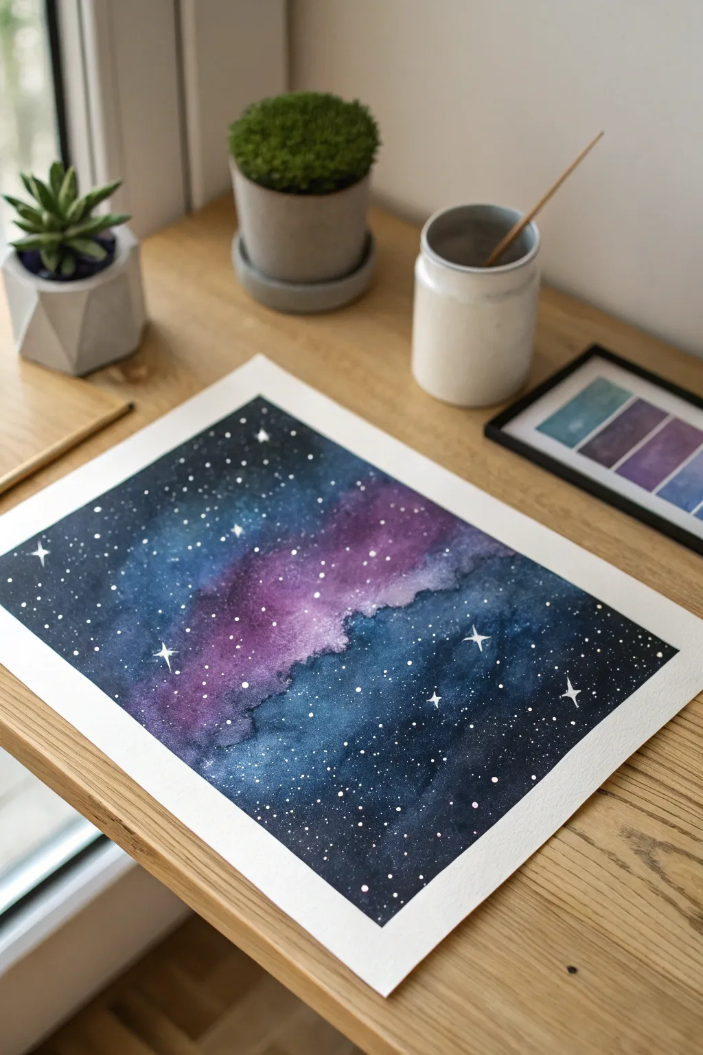 Create a dreamy galaxy sky with this easy splatter paint technique for beginners.