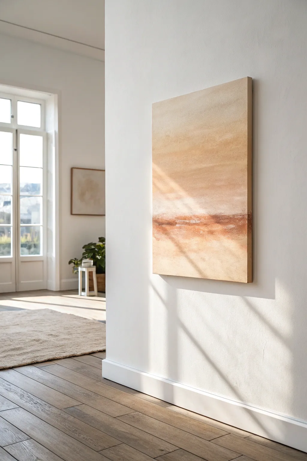 Soft beige ombré wash from cream to sand tones for calm, modern minimalist decor