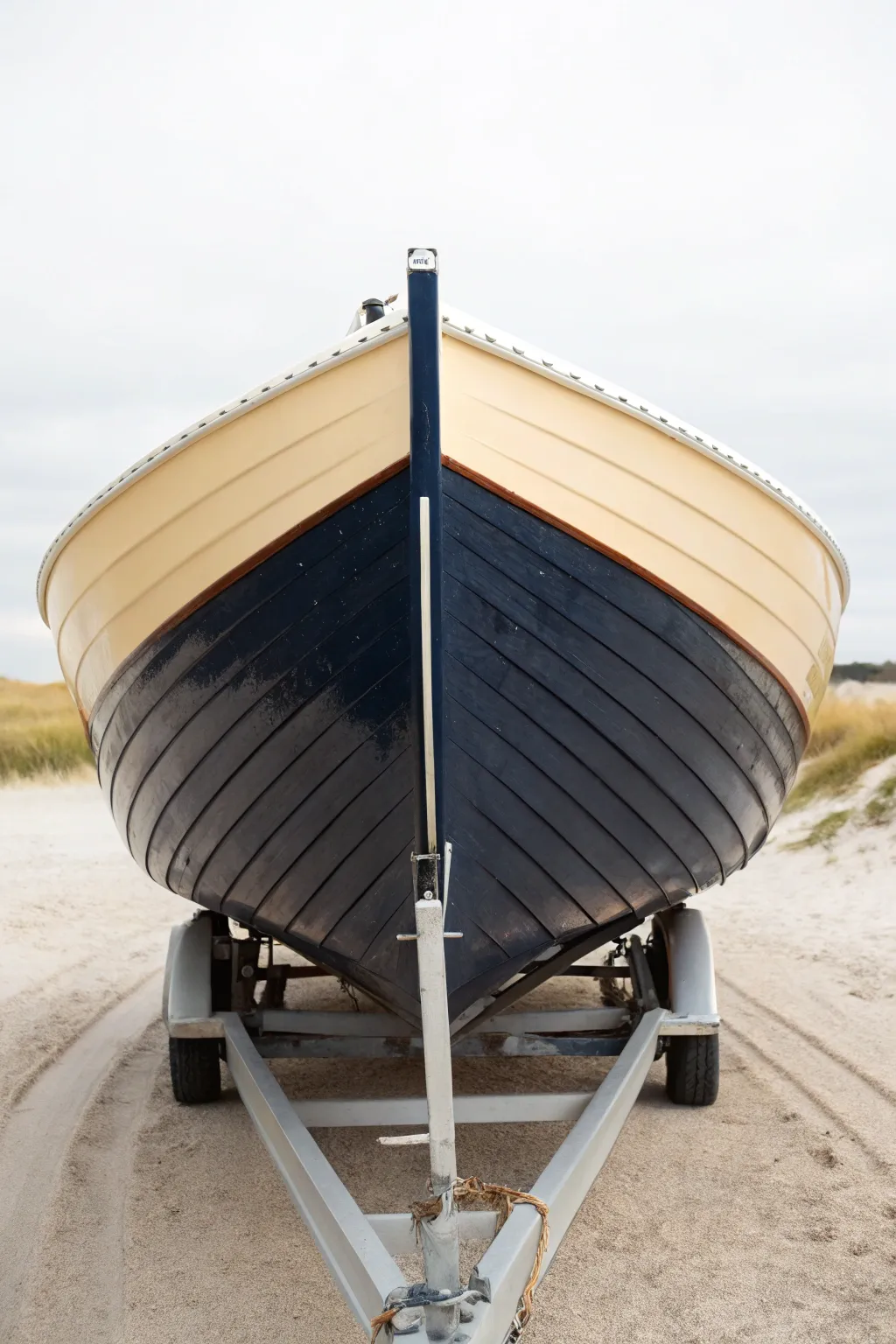 Classic two-tone boat hull with razor-sharp waterline for clean, timeless paint inspiration