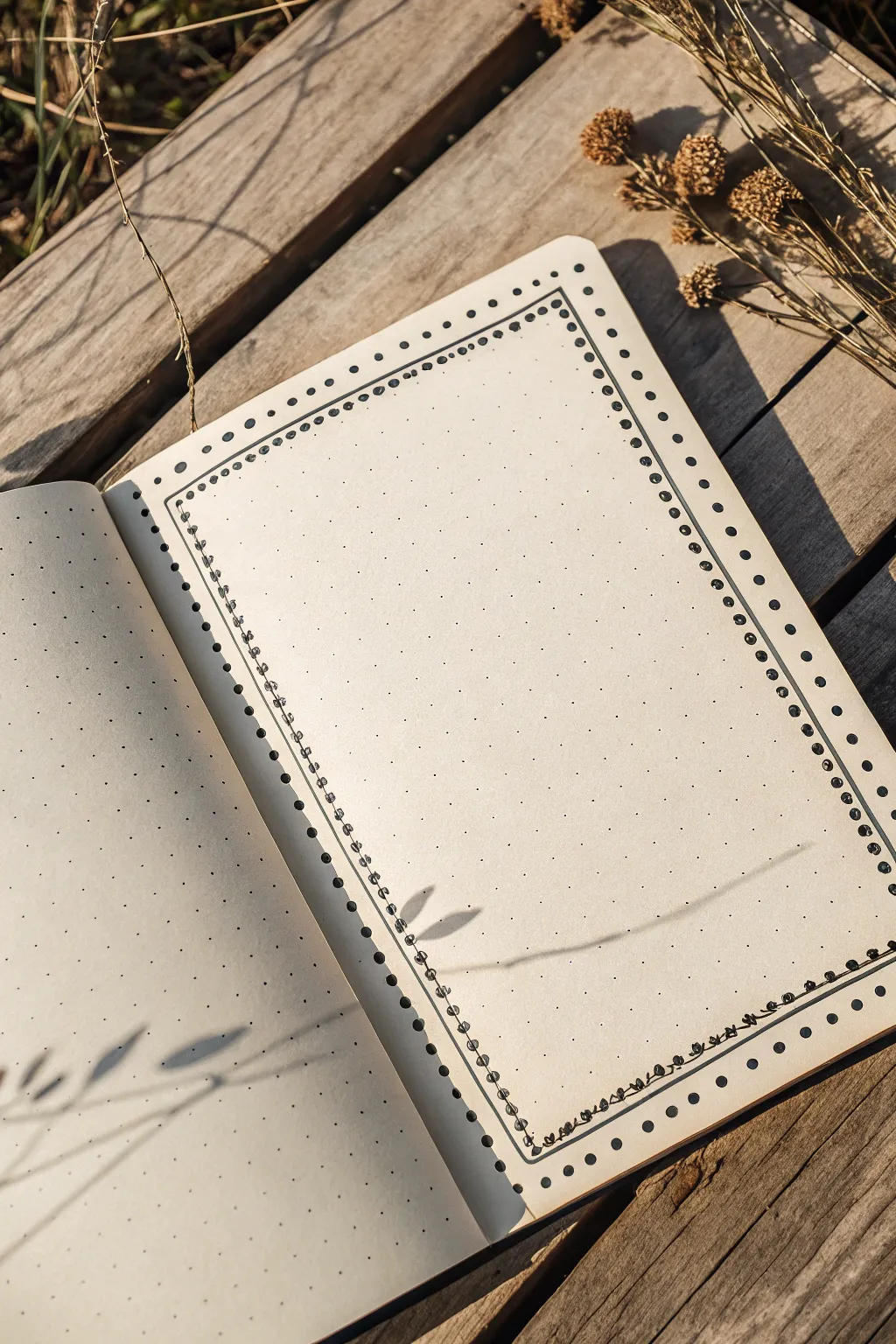 Minimal dotted border frame for a clean journal header, simple, handmade, and Pinterest-ready