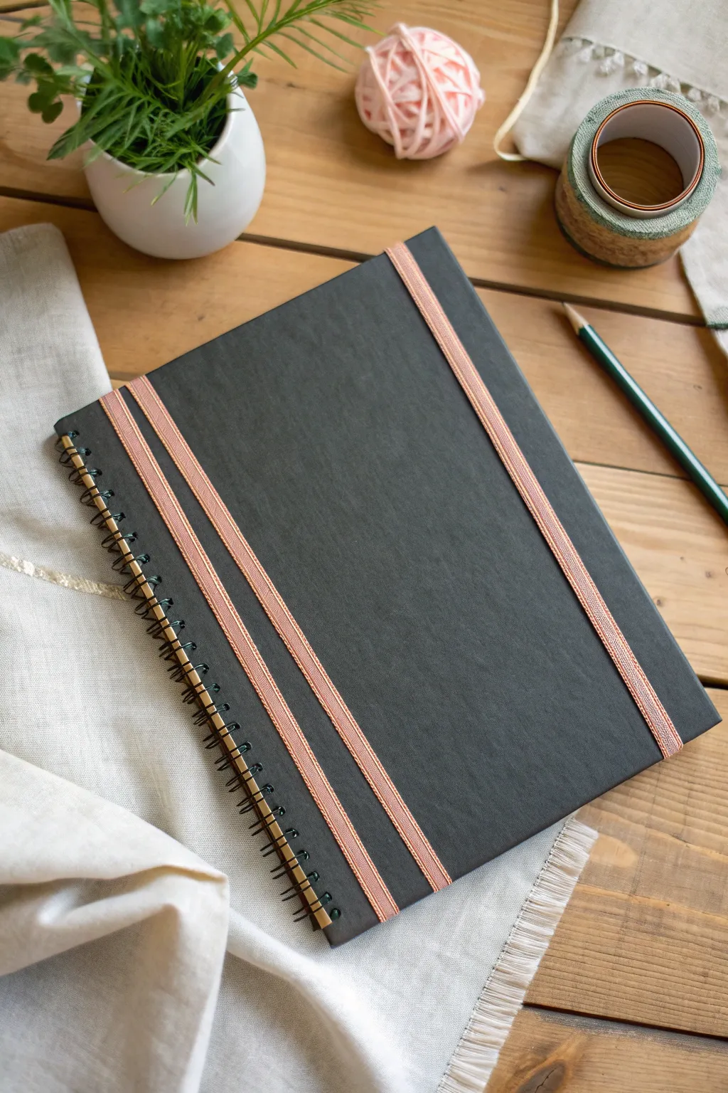 Frame your sketchbook with washi tape borders and layered corners for a cozy handmade look