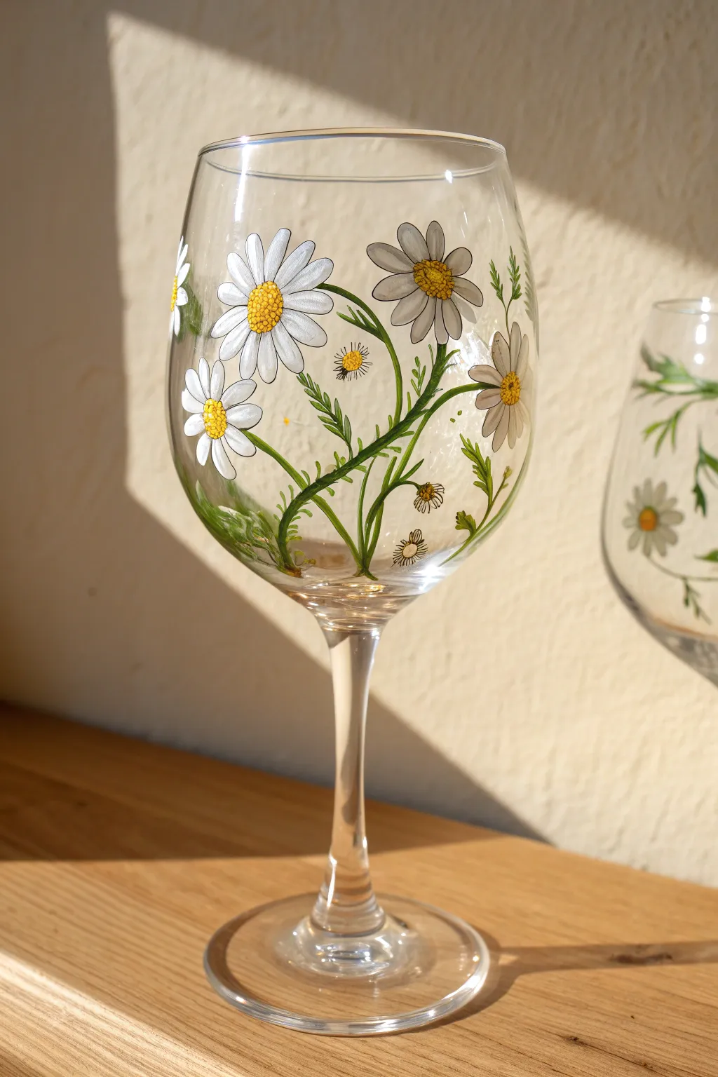 Sip in style with this adorable DIY daisy chain wine glass. Perfect for sunny days!