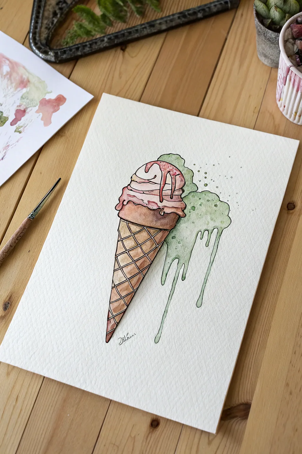 Inspire your next sketchbook page with this whimsical melting ice cream drip drawing idea.