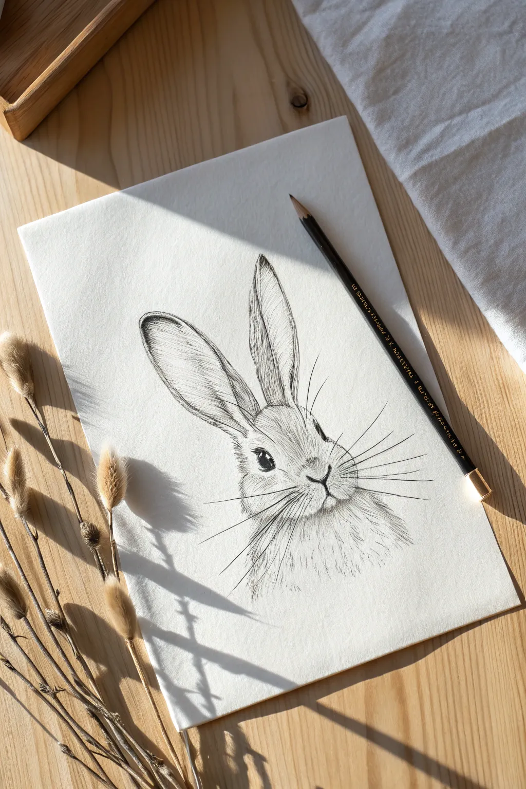 Embrace simplicity with this cute, minimalist bunny face sketch. The perfect artistic touch for Easter.