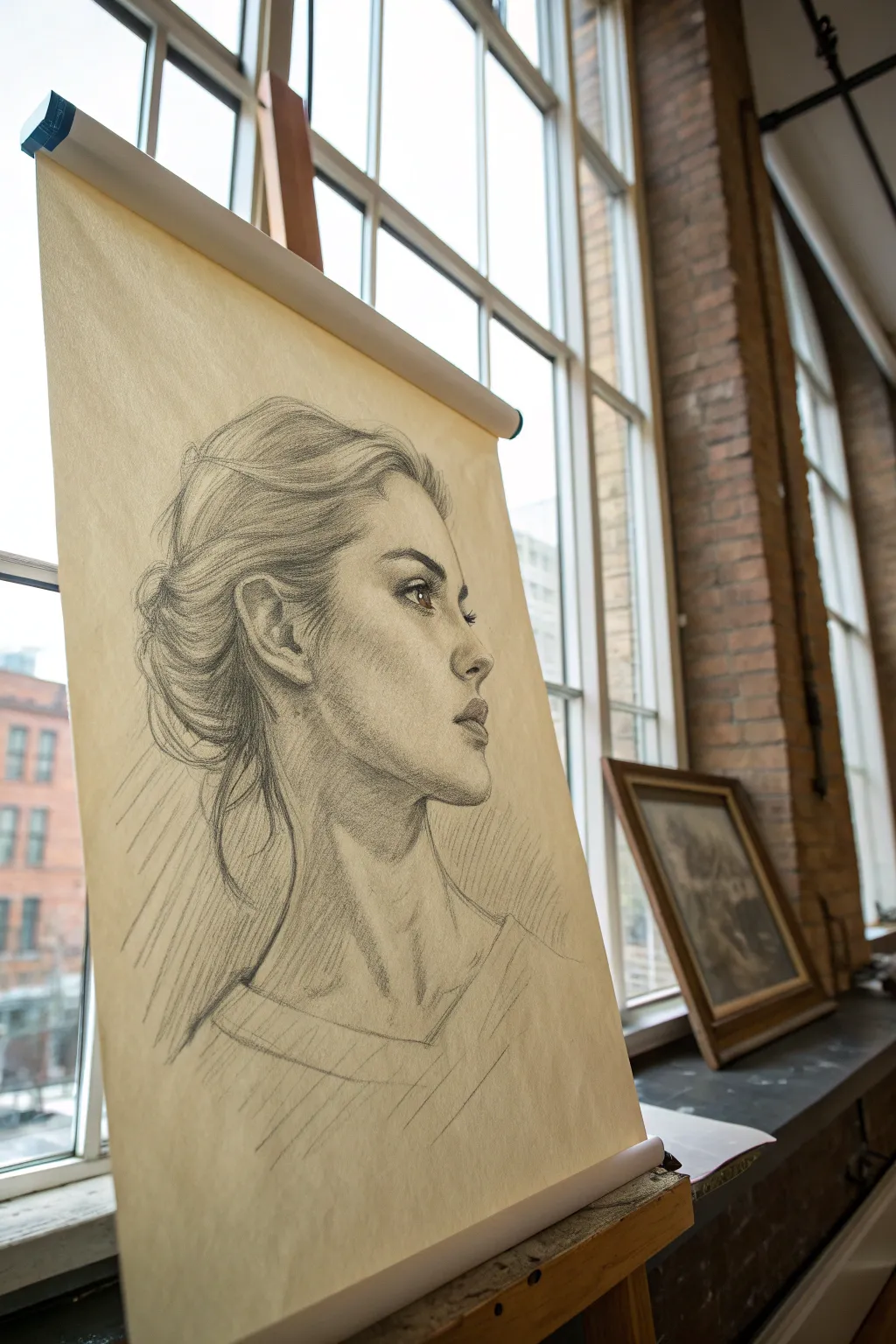 Classic 3/4 face sketch: easy guidelines, subtle perspective, and clean minimalist shading