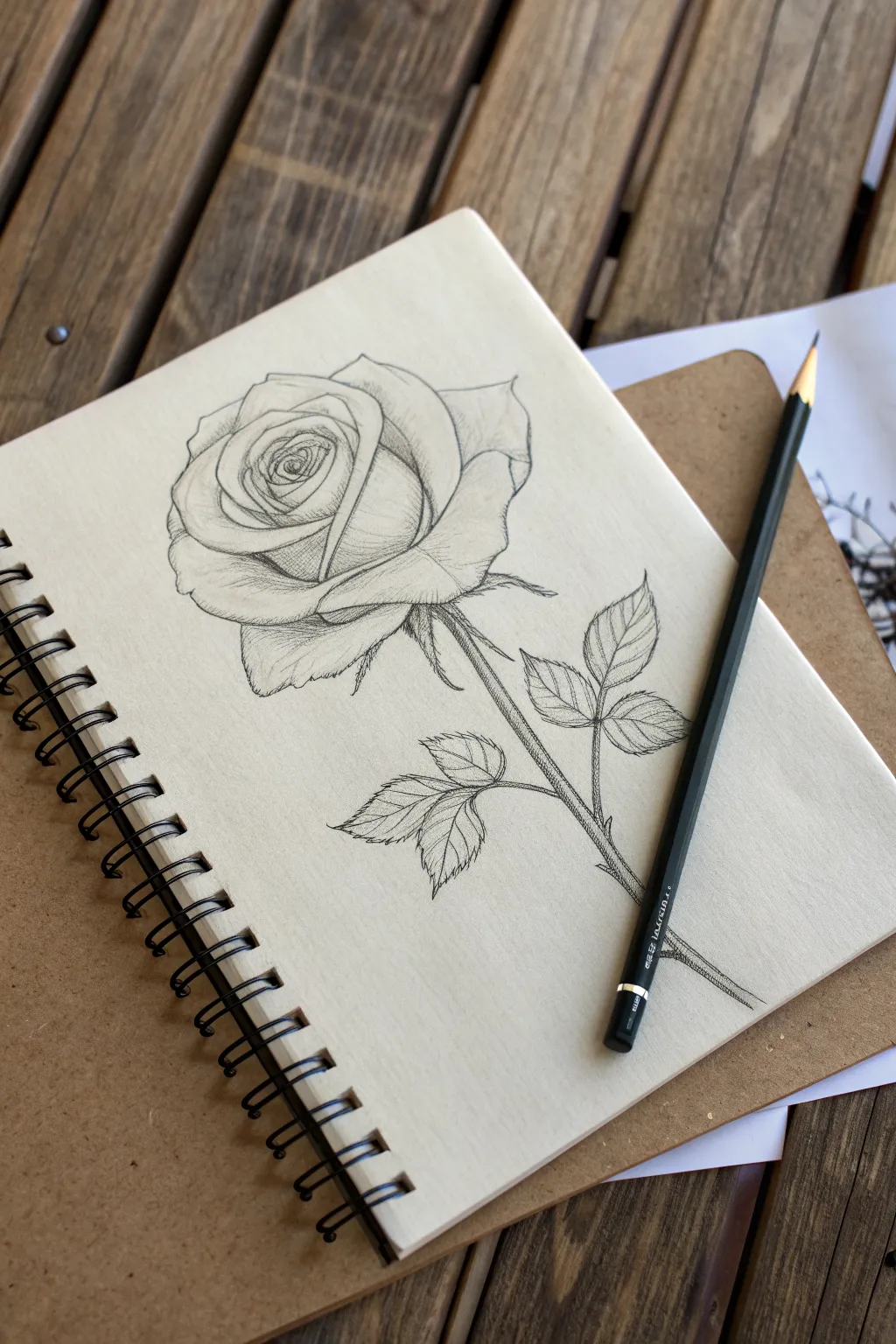 Follow a simple cup shape into a delicate rosebud in six clean sketch steps with soft shading