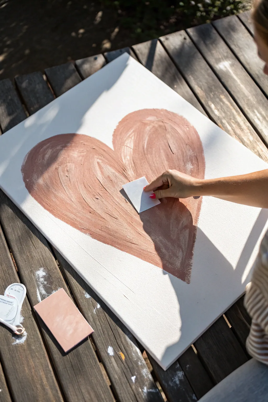 Create a stunning rustic wood-grain effect using just a plastic card and acrylics.