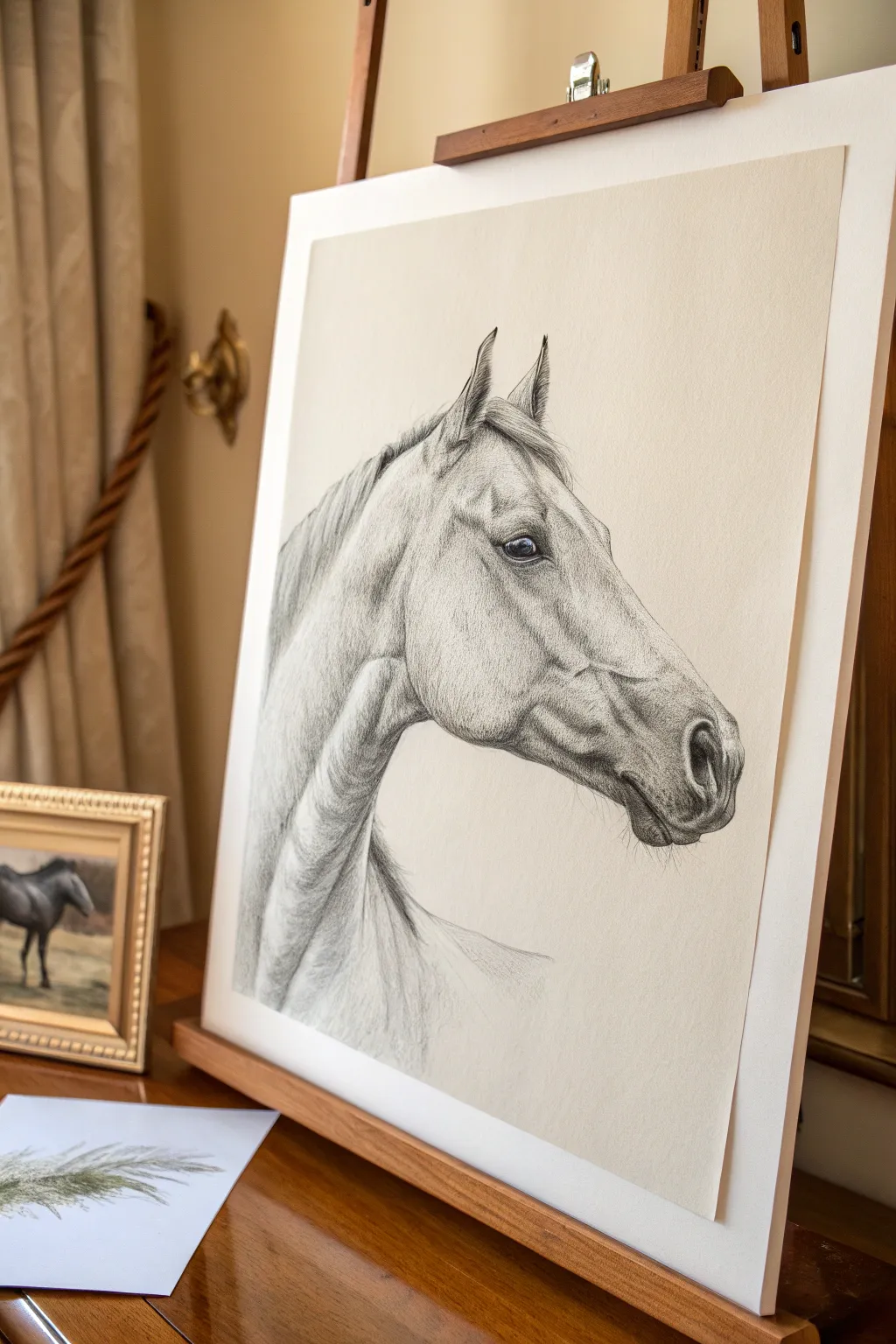 Clean side-profile horse study with soft shading for elegant, beginner-friendly anatomy practice.