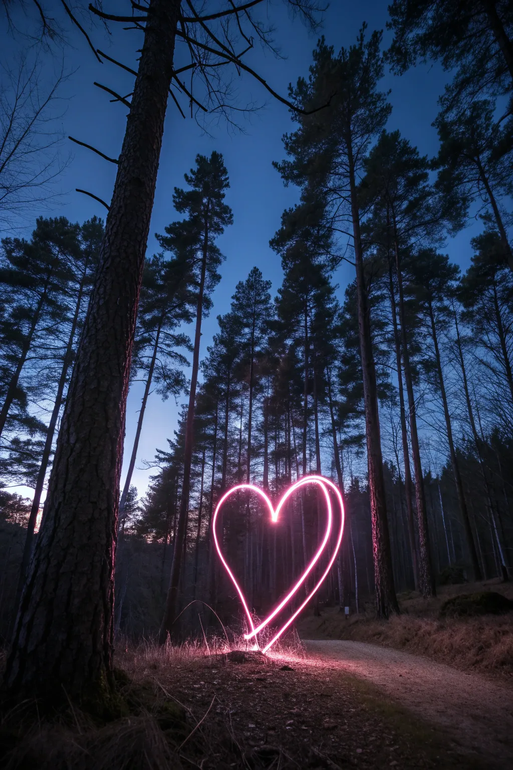 Illuminate the dark with a glowing neon heart. A dreamy, boho light painting idea to try tonight.