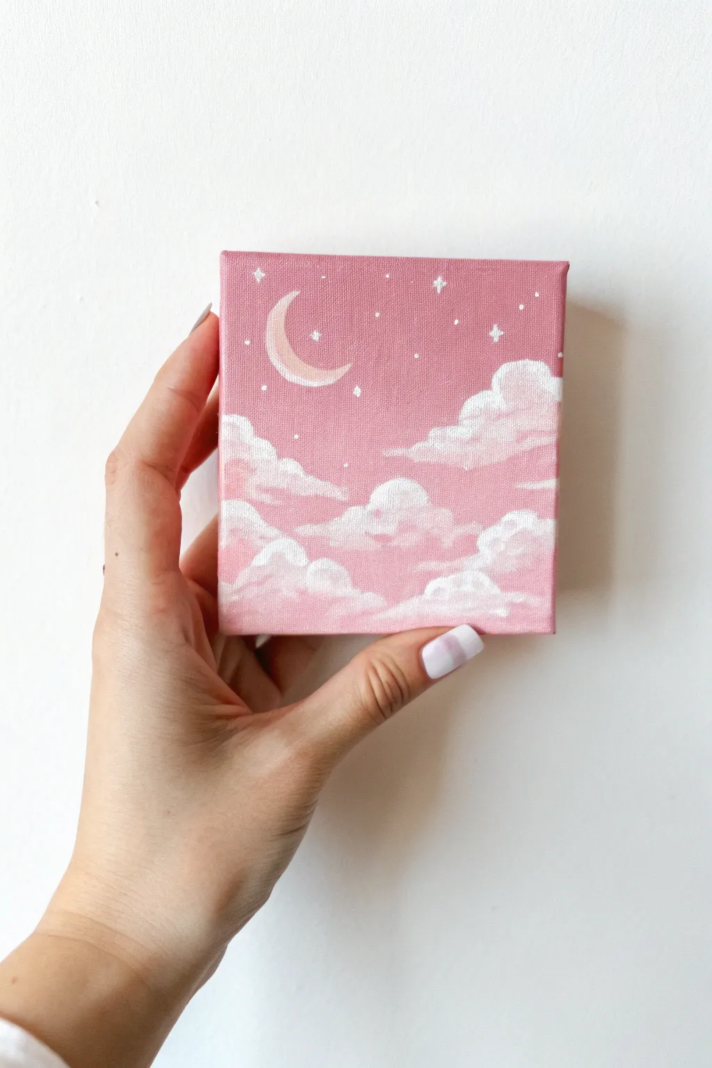 Capture the magic of a pink sky on a tiny canvas. A dreamy and simple DIY project.