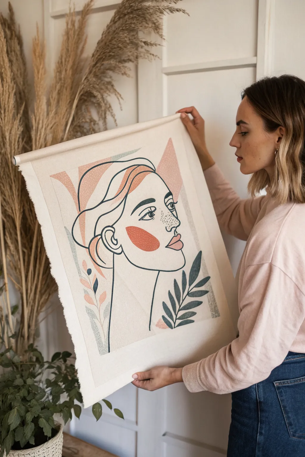 Abstract face color blocking: clean shapes, limited palette, strong contrast for modern art