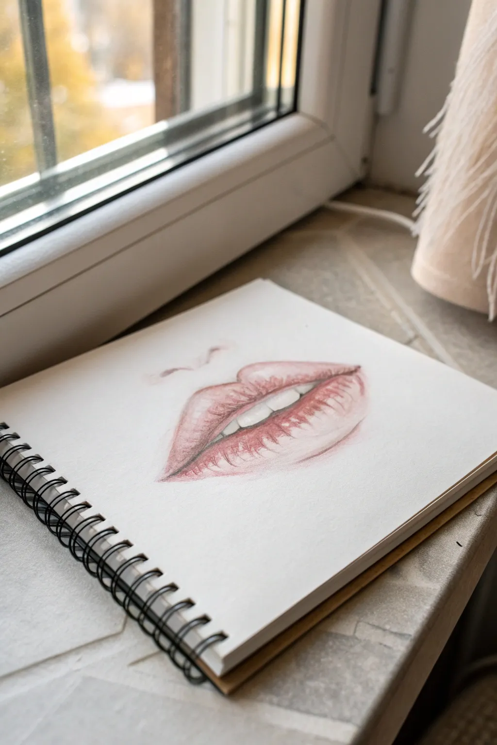 Study lip anatomy with simple construction lines for the Cupids bow and lower lip tubercles.