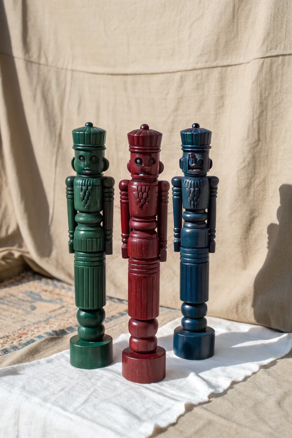 Minimalist holiday magic: paint your nutcrackers in chic, matte monochromatic tones.