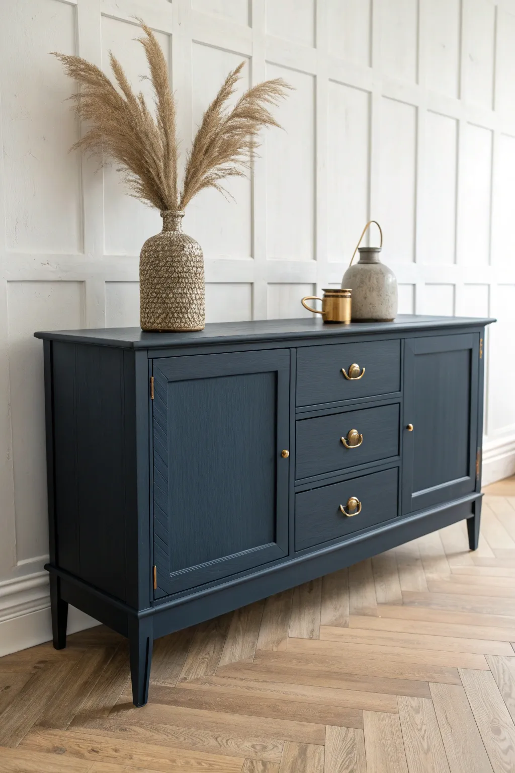 Transform your space with a moody navy blue statement piece. Chic and bold.