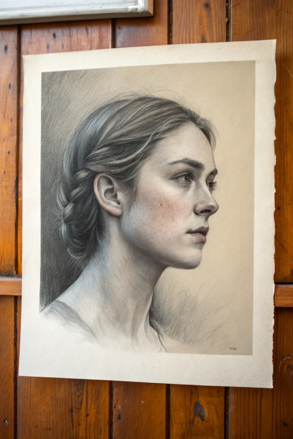 Soft value gradient behind a portrait adds calm depth, minimalist and easy to recreate.