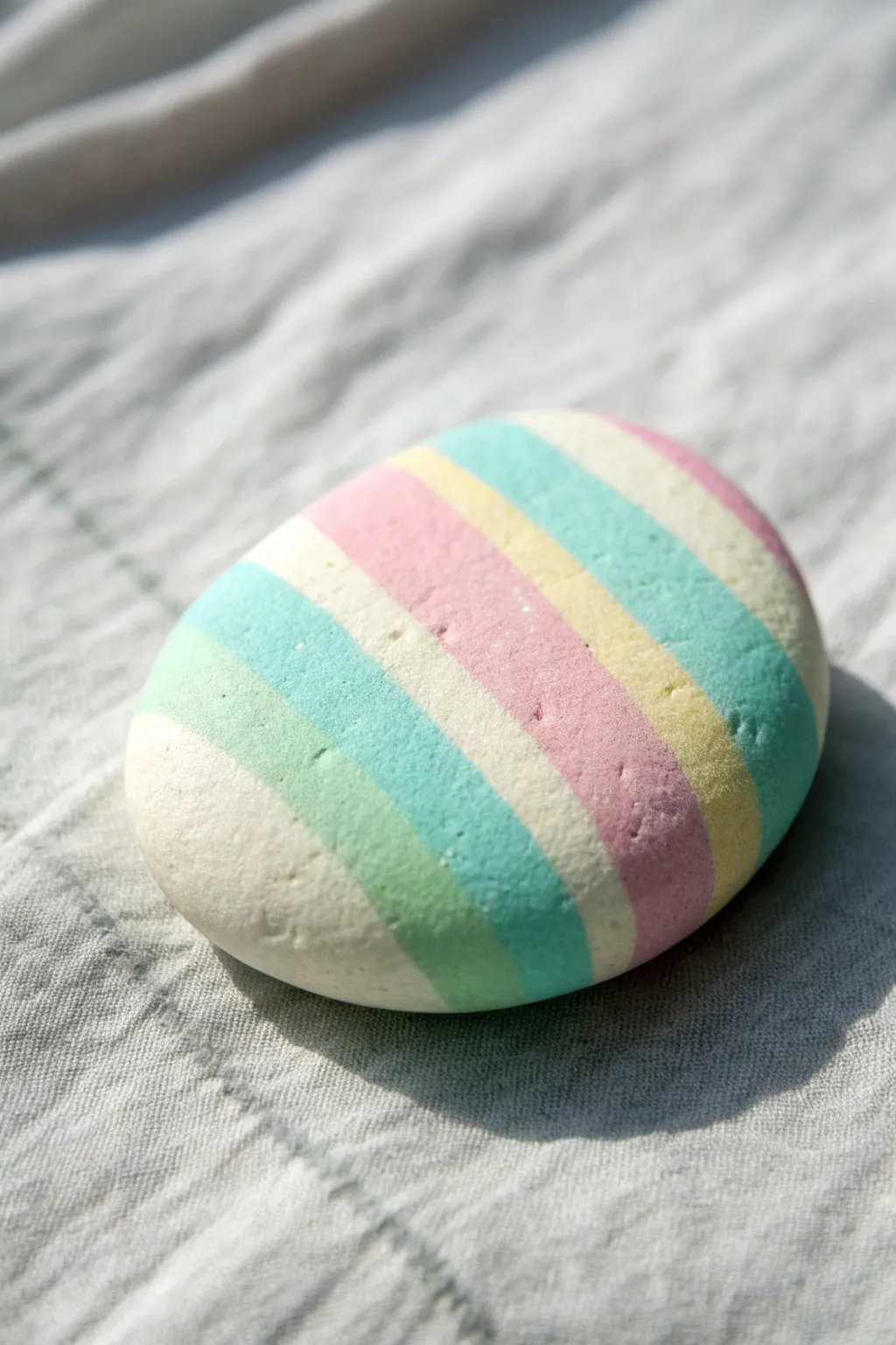DIY preppy rock: crisp pastel color-block stripes in mint, pink, sky blue, buttercream