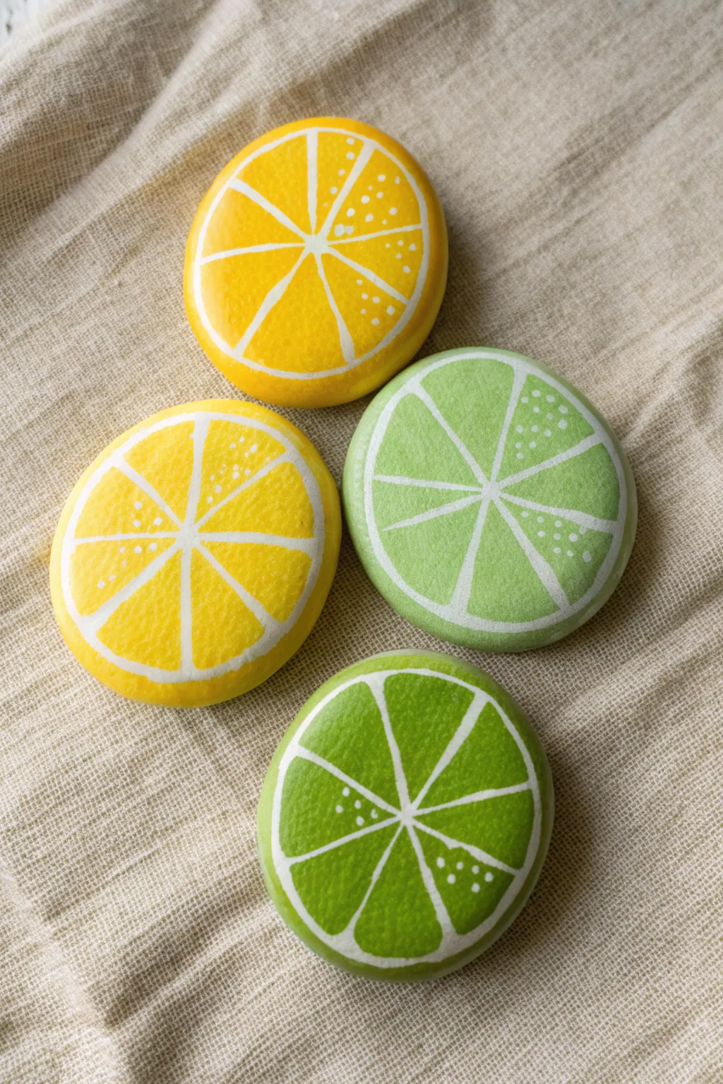 Bring a zest of summer to your garden or home with these DIY painted citrus stones.
