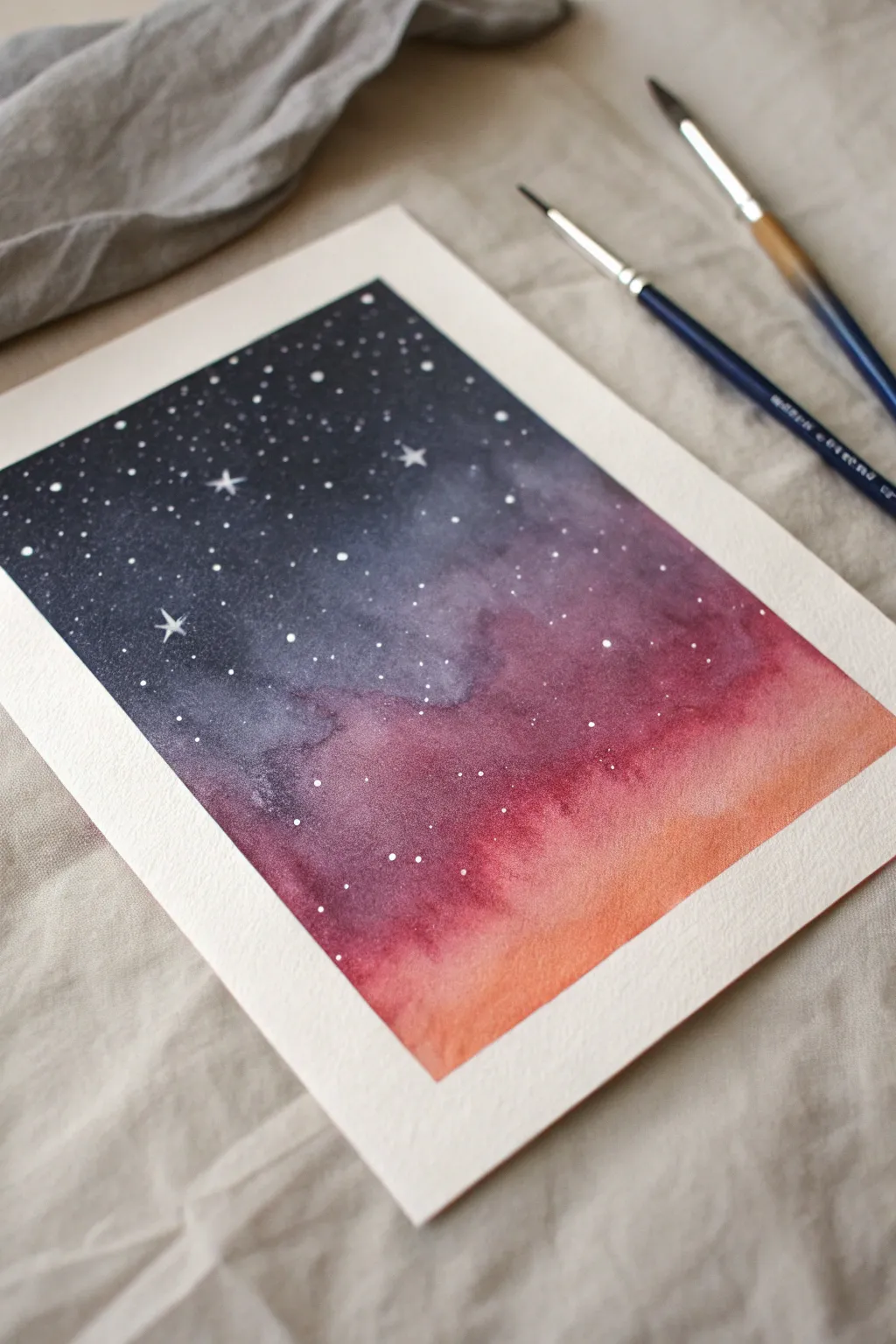 Quick galaxy ombre background: smooth spray paint gradient with a soft, dreamy nebula haze
