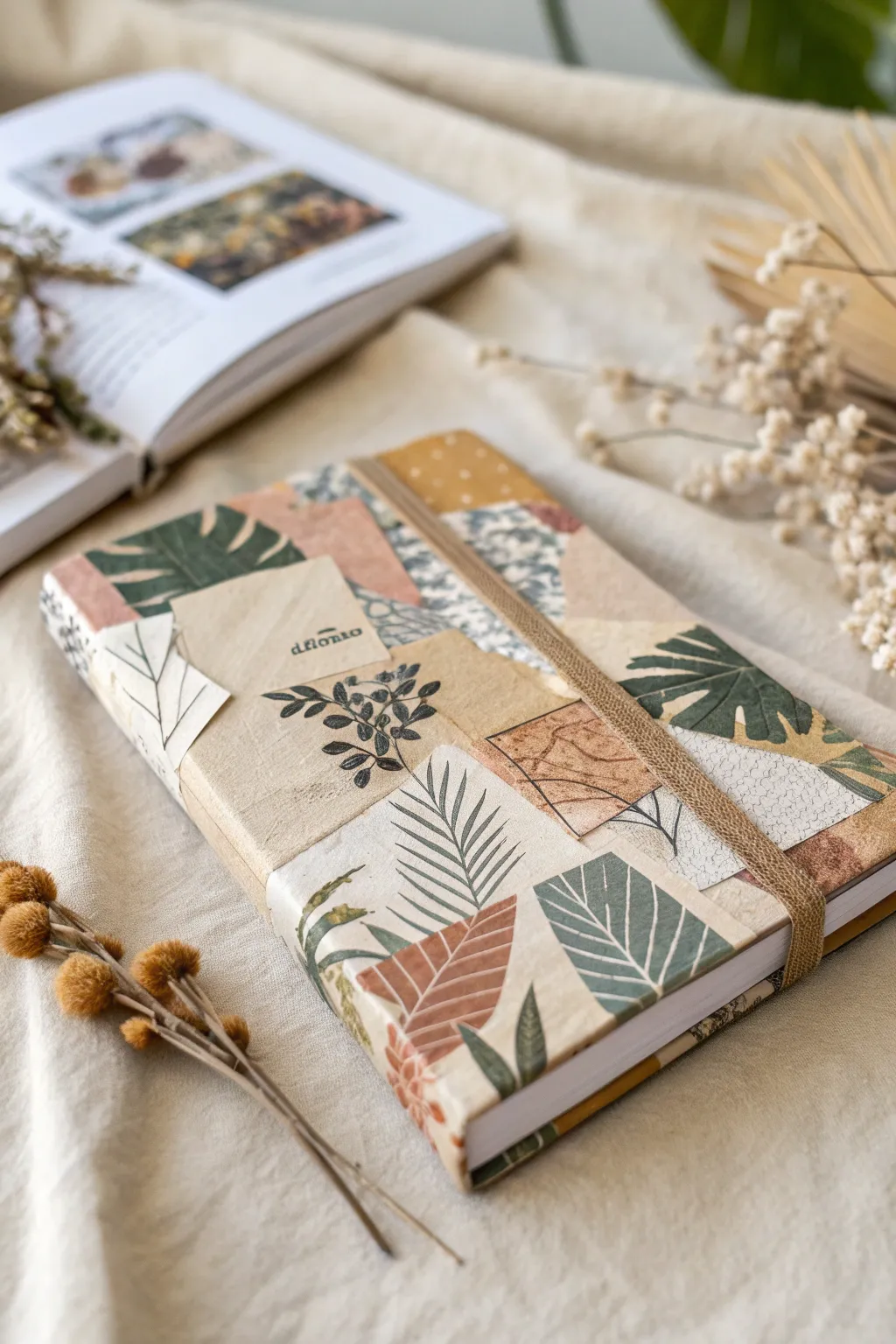 Simple collage patchwork cover idea with minimalist boho flair and satisfying handmade texture