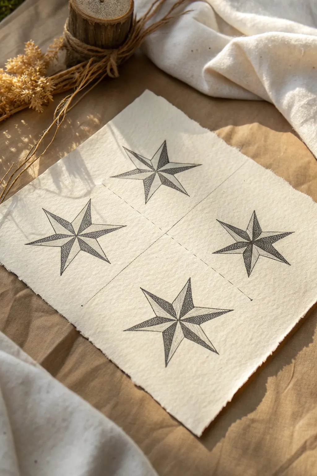 Four Lone Star sketch styles in one clean grid, bold contrast and minimal boho texture